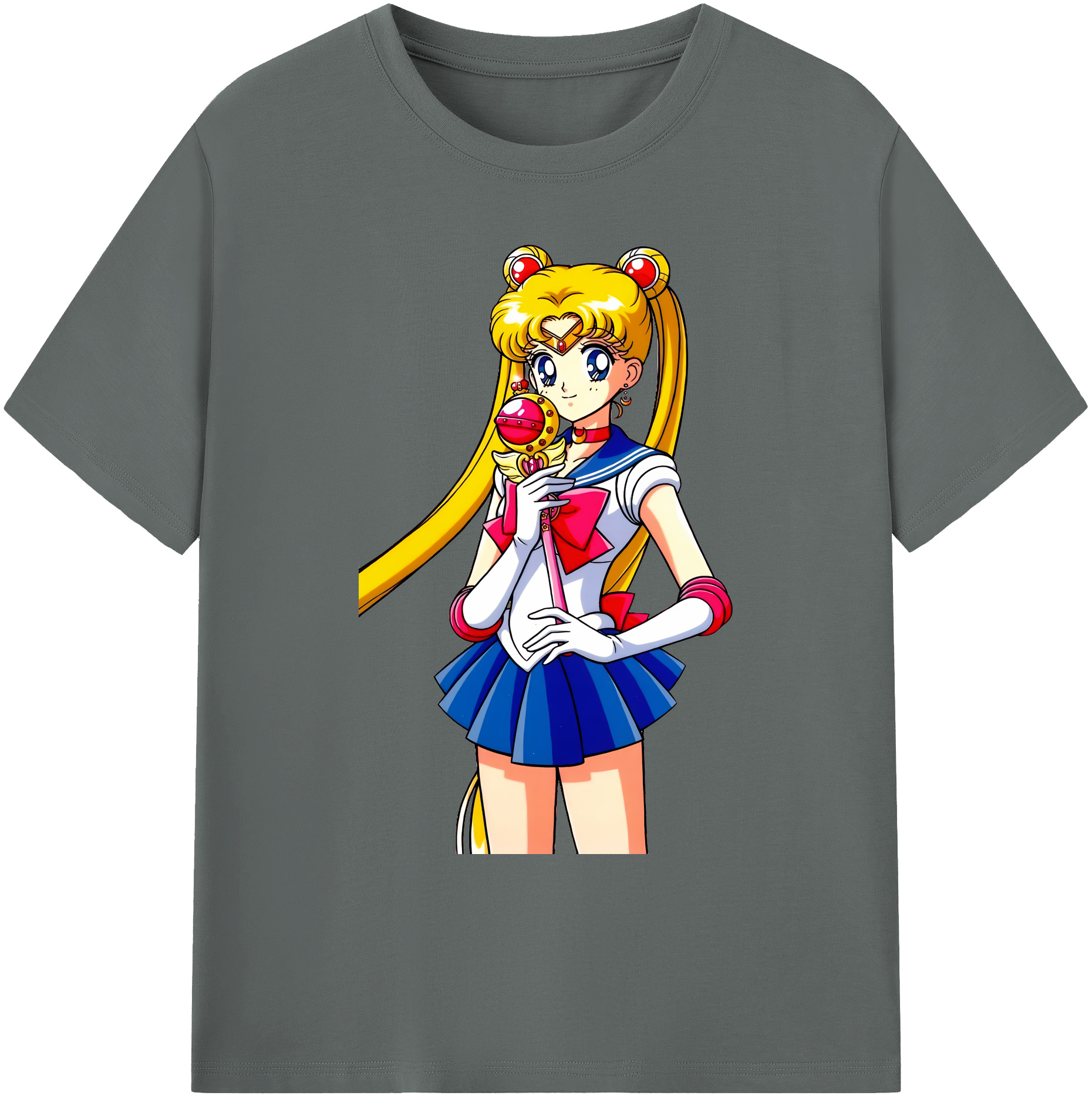 （画像用） 美少女戦士セーラームーン 月野 うさぎ つきの うさぎ Sailor Moon Tsukino Usagi 綿100％ メンズ半袖Tシャツ｜肌触りやわらか＆通気性